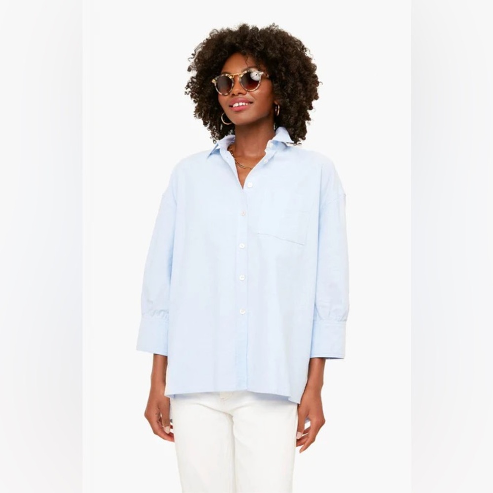 Tuckernuck Pomander Place Blue Oxford Adair Boyfriend Shirt
